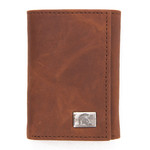 Eagles Wings Michigan State Spartans Wallet Tri-Fold Leather Brown