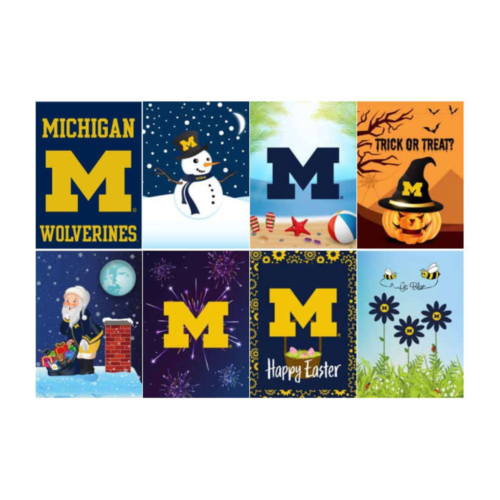 Sewing Concepts NCAA Michigan Wolverines Garden Flag 13''x18'' Seasonal 8-Pack