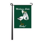 Sewing Concepts Michigan State Spartans Garden Flag 13''x18''  Baby Stork