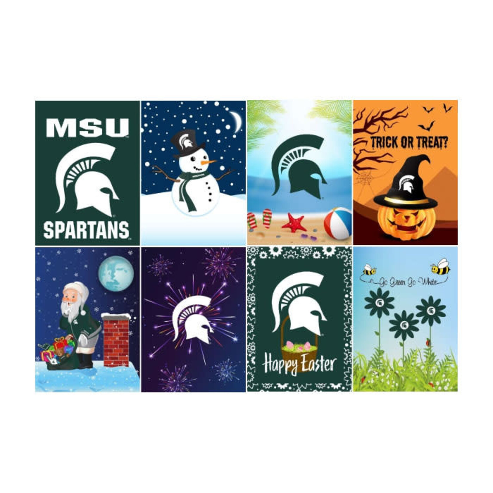 Sewing Concepts NCAA Michigan State University  Garden Flag 13''x18'' Seasonal 8-Pack
