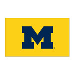 Sewing Concepts Michigan Wolverines Flag 3'x5' Applique Gold w/Navy "M" Logo