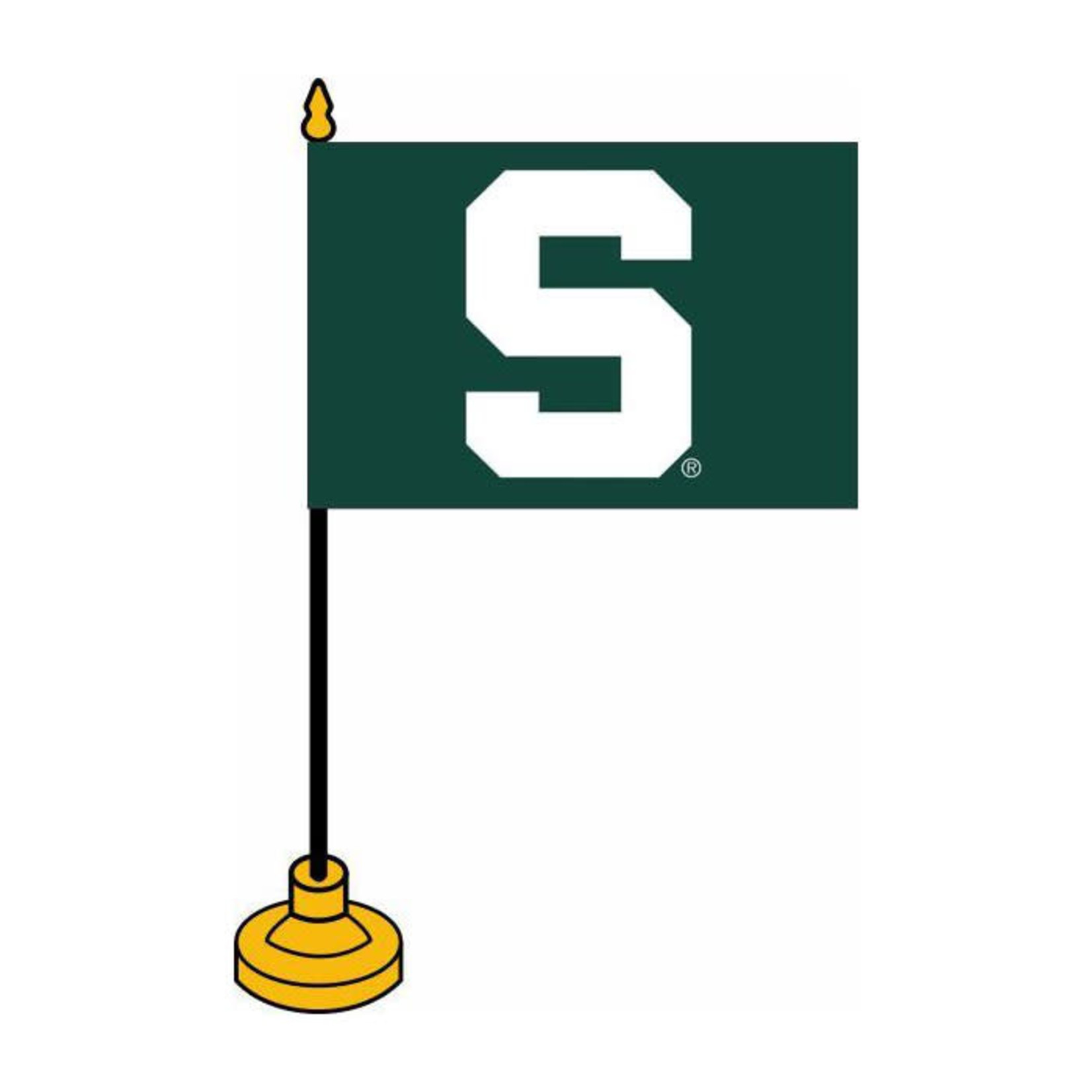 Sewing Concepts NCAA Michigan State University  Flag 4''x6'' Desk Green w-Wht S