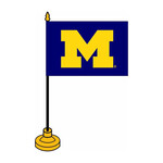 Sewing Concepts Michigan Wolverines Flag 4''x6'' Desk Blue w-Gold M