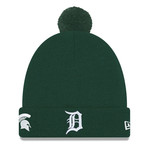 New Era Detroit Tigers Hat Knit Pom Detroit Tigers Michigan State Spartans Collaboration Hat