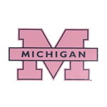 SDS Designs Michigan Wolverines Decal - 3'' Die Cut Sticker Pink