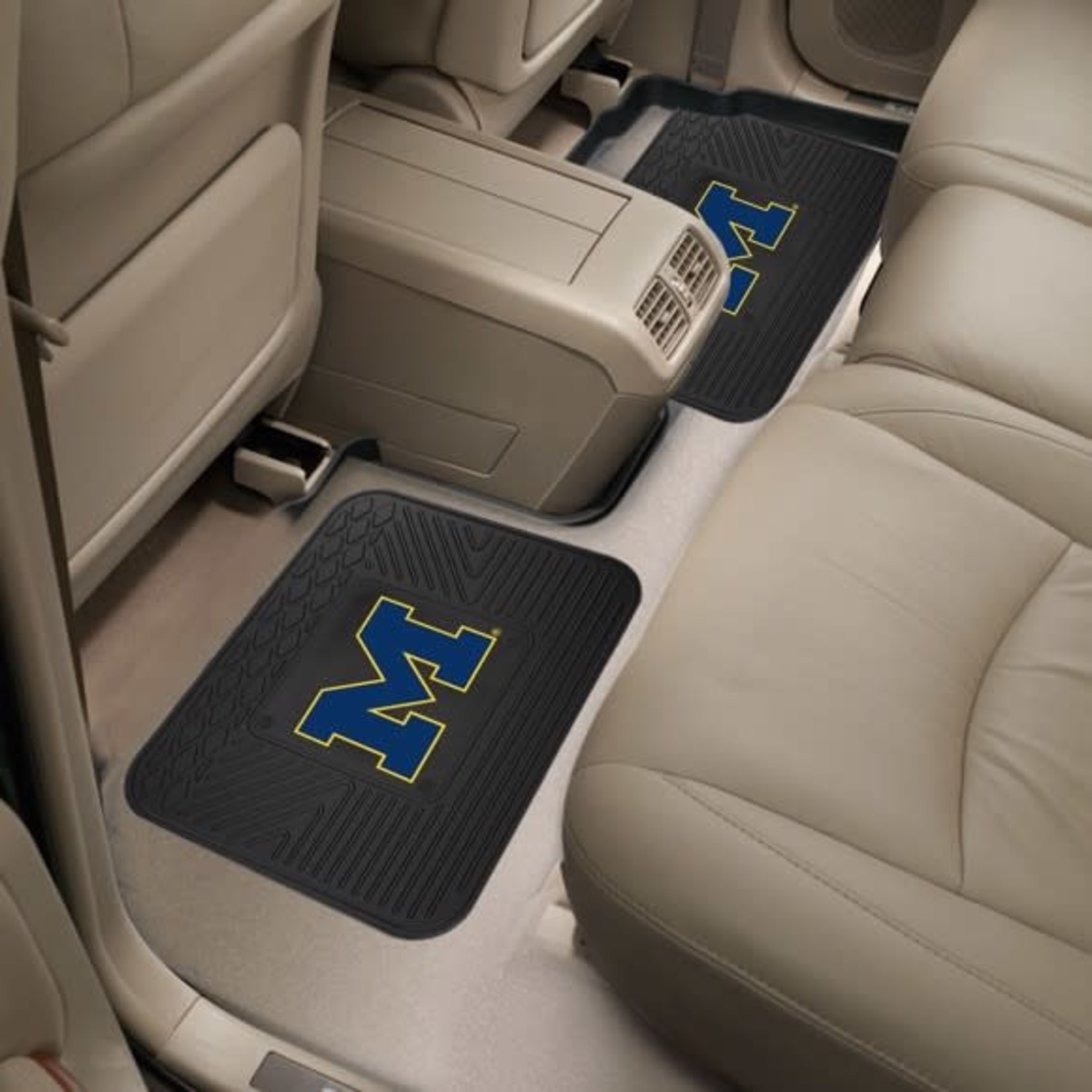 NCAA Michigan Wolverines Auto Michigan Utility Mat Set University of Michigan 2-piece Utility Mat Set 14"x17" - "Block M" Logo