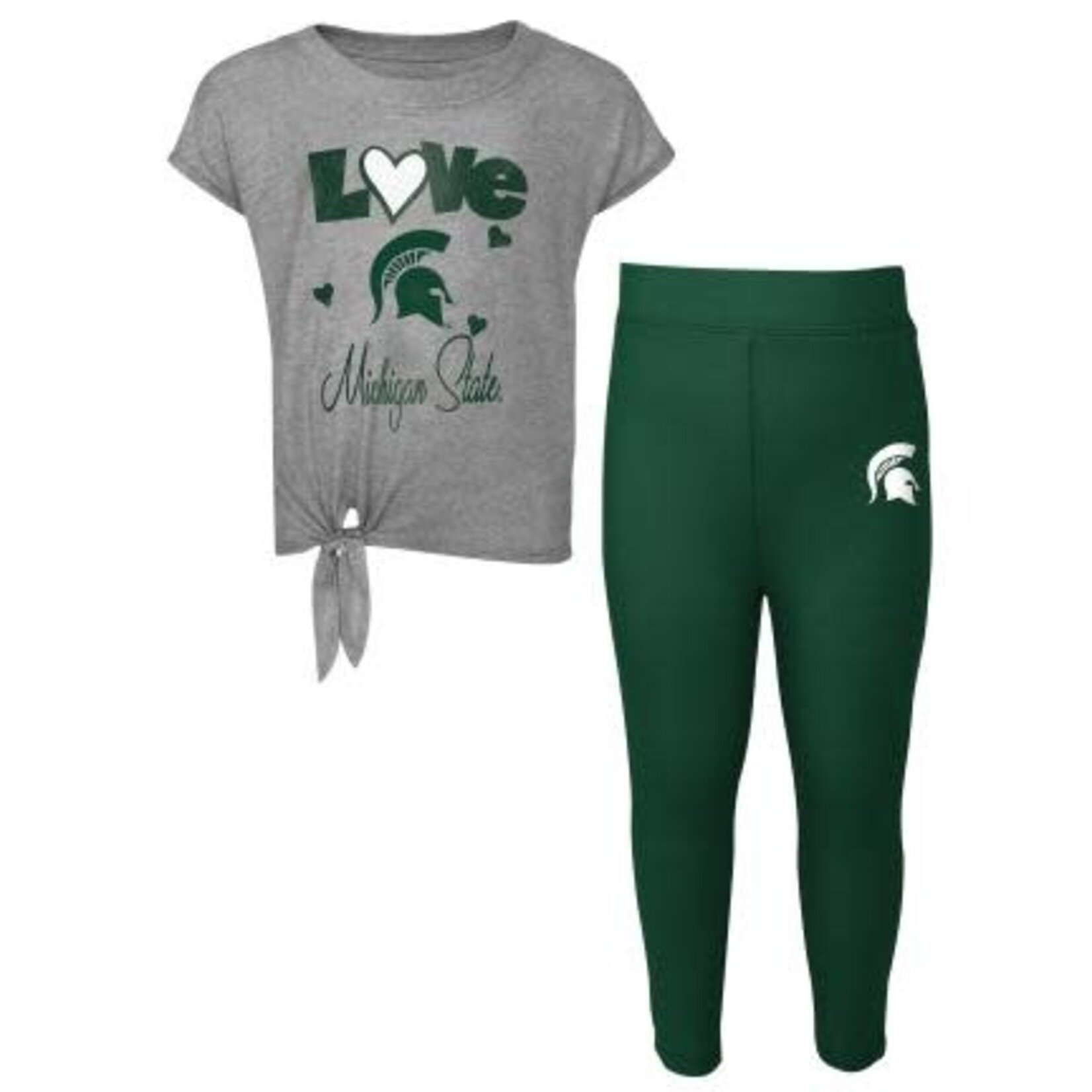 NCAA Michigan State University  Youth 2 Pc Top & Leggings Forever Love