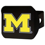 Michigan Wolverines Auto Color Emblem on Black Hitch 3.4"x4" - "Block M" Logo