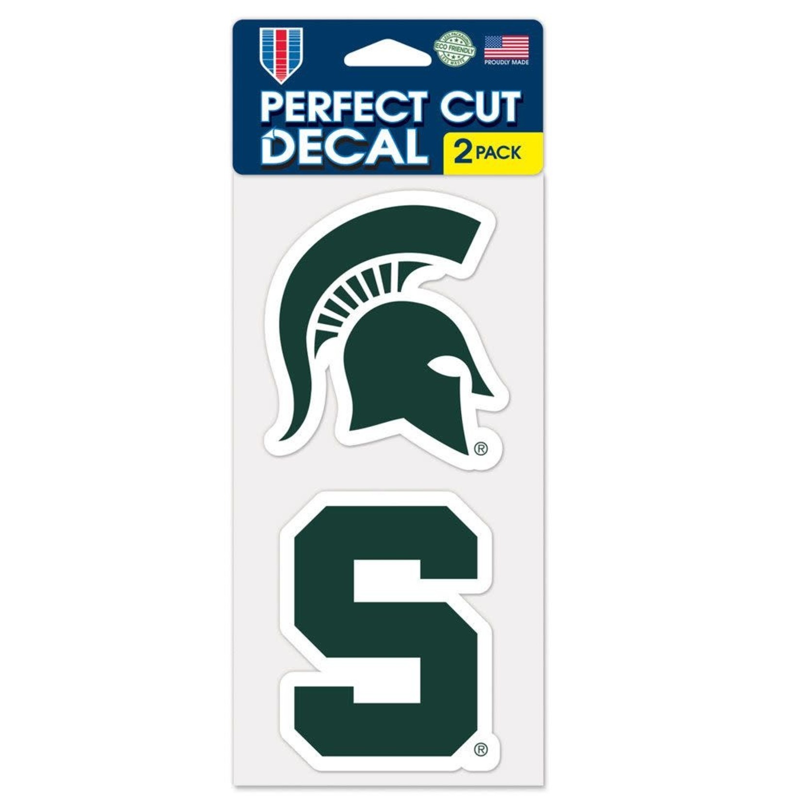 Wincraft NCAA Michigan State Spartans Perfect Cut Decal 4''x4'' Spartans 2Pk