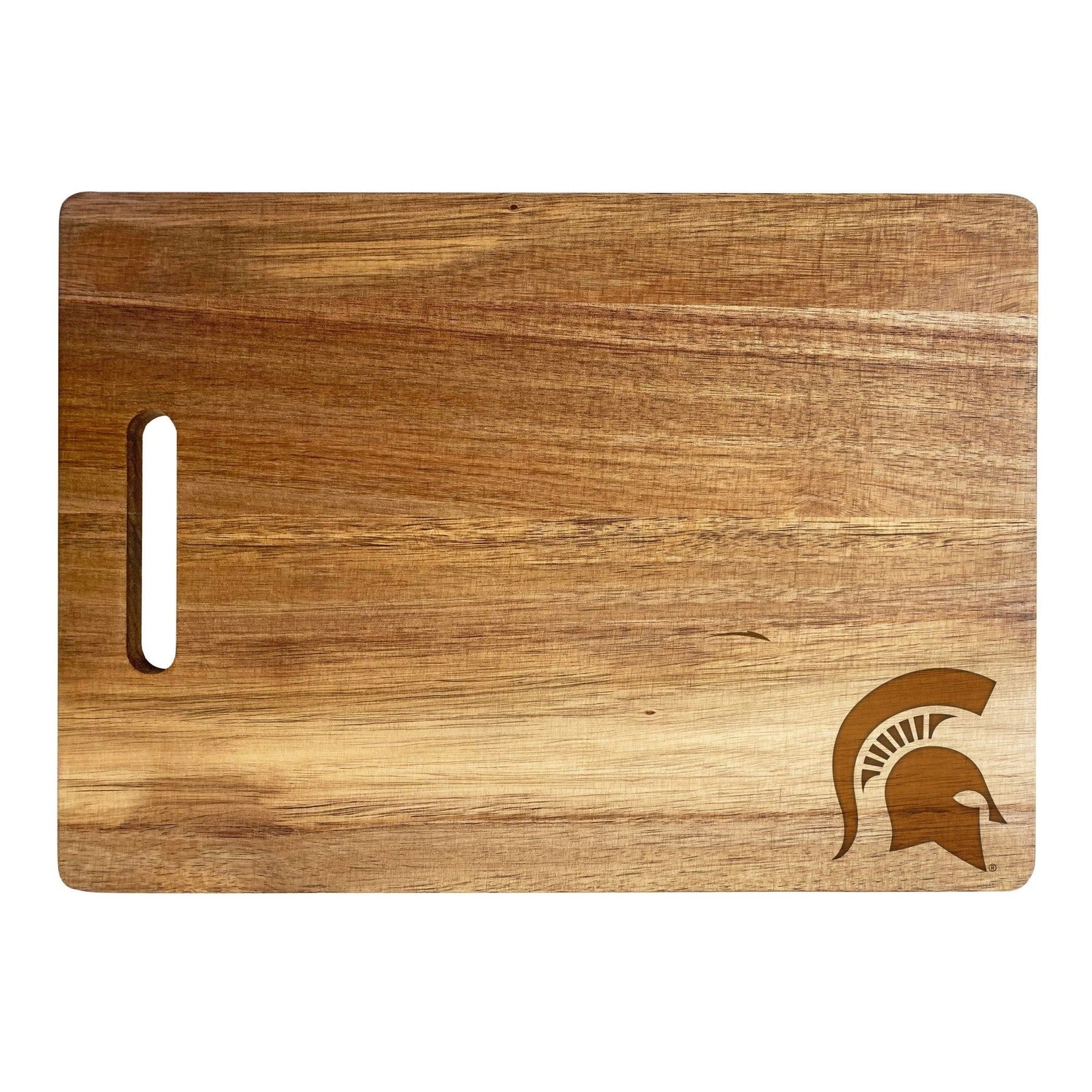 R & R NCAA Michigan State Spartans Engraved Wooden Cutting Board 10" x 14" Acacia Wood
