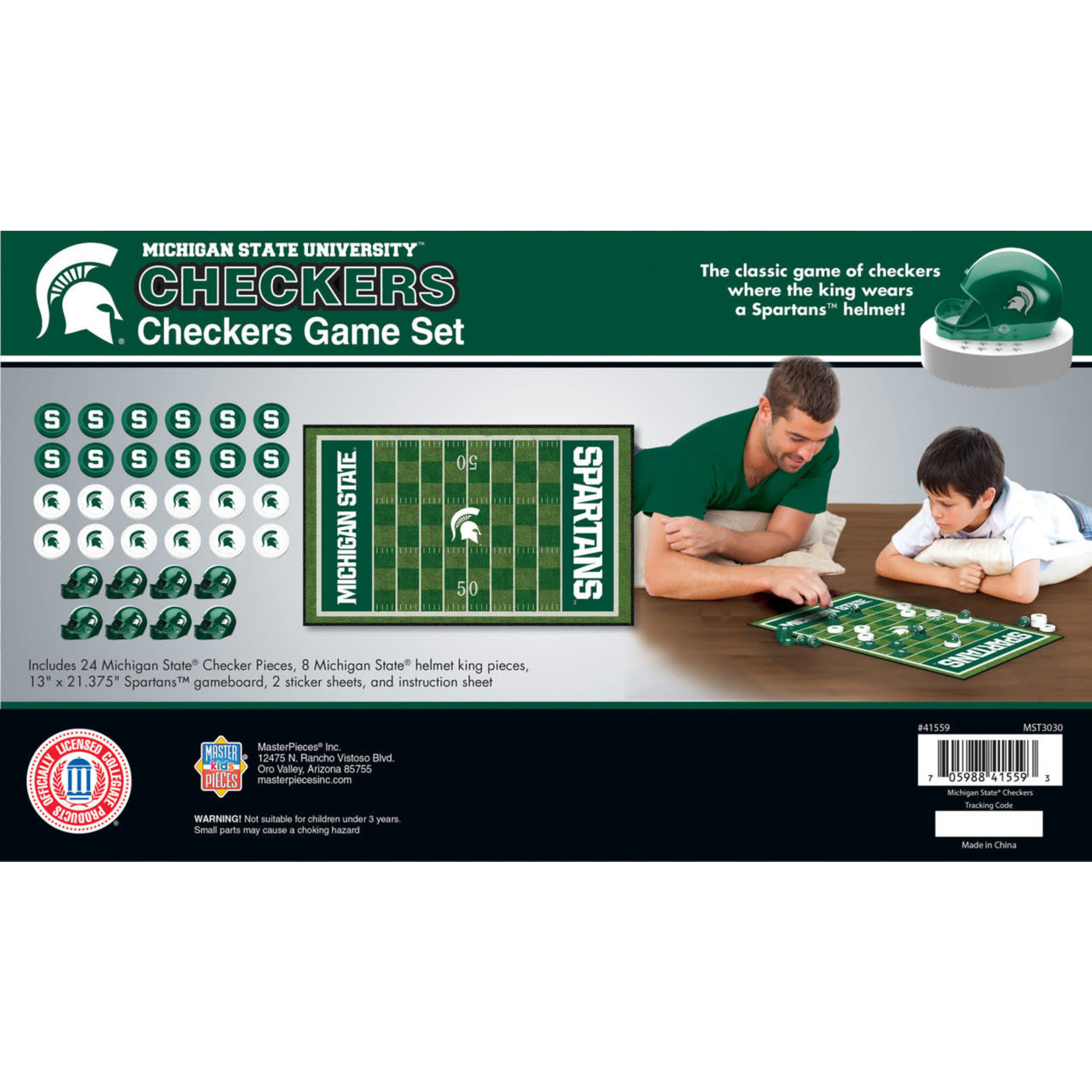 MasterPieces NCAA Michigan State Spartans Checkers Board Game