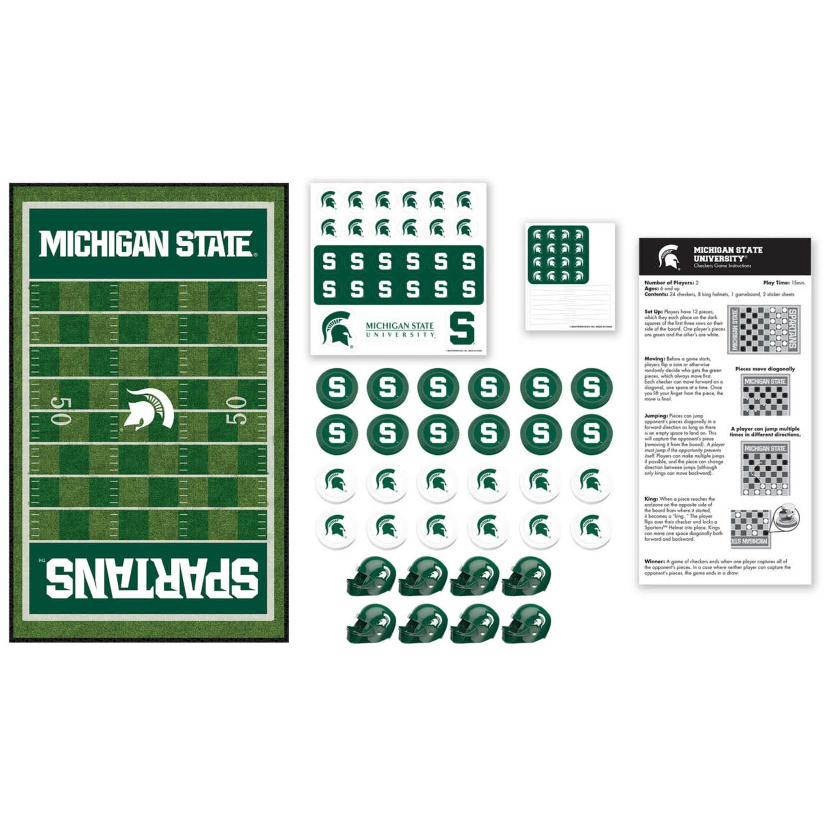 MasterPieces NCAA Michigan State Spartans Checkers Board Game