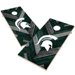 Victory Tailgate MSU Game Cornhole Herringbone 2'x4'