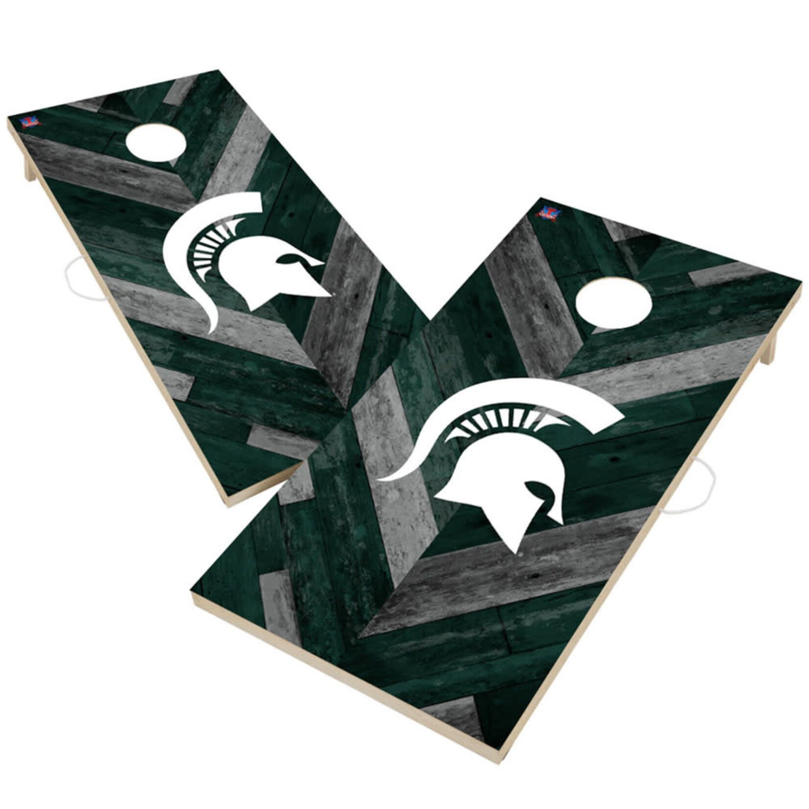 Victory Tailgate MSU Game Cornhole Herringbone 2'x4'