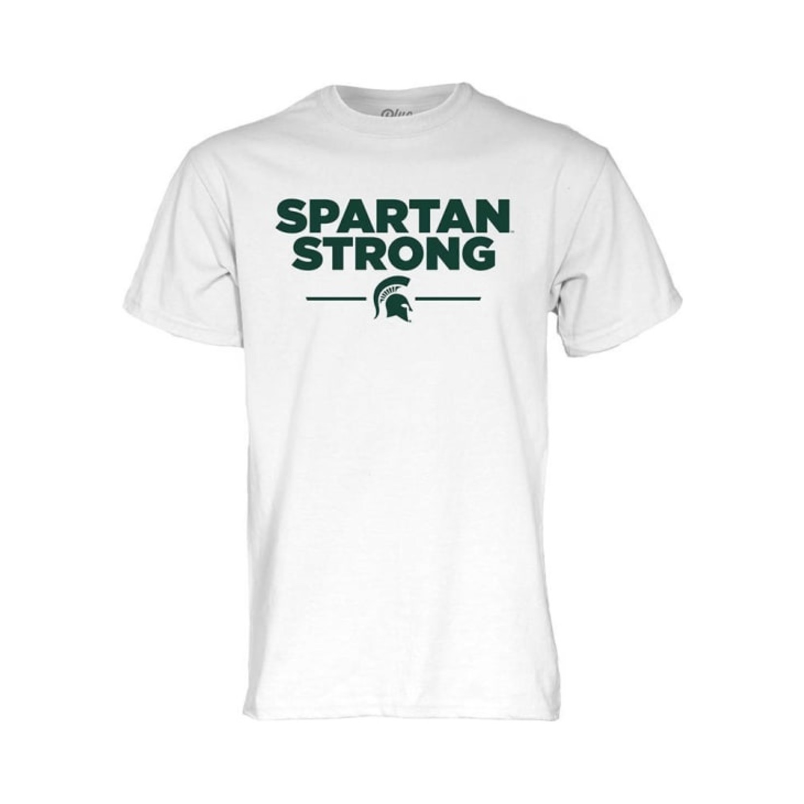 Blue 84 NCAA Michigan State Spartans White Spartan Strong Short Sleeve T Shirt