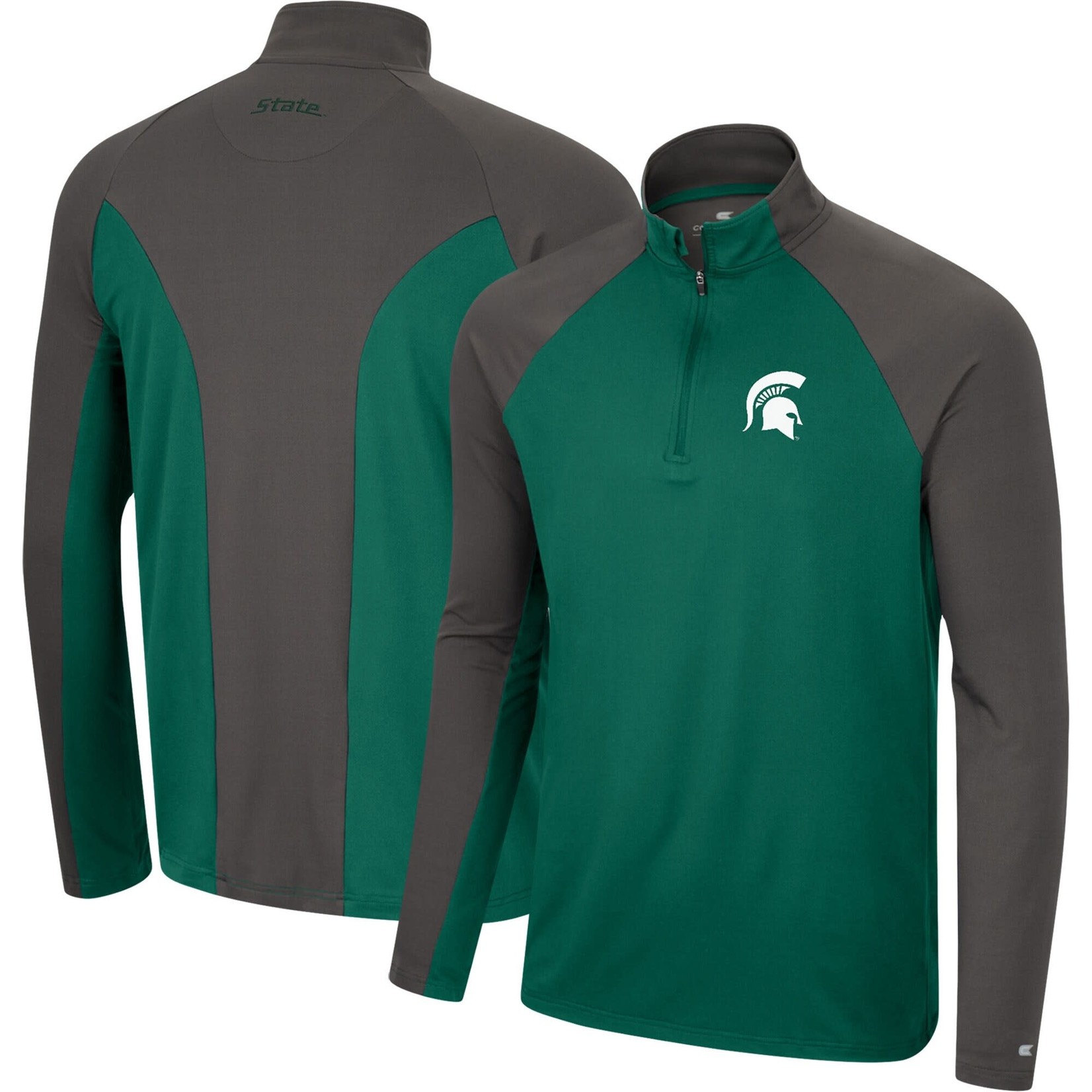 Colosseum Athletics NCAA Michigan State Spartans Two Yutes Raglan Quarter-Zip Windshirt