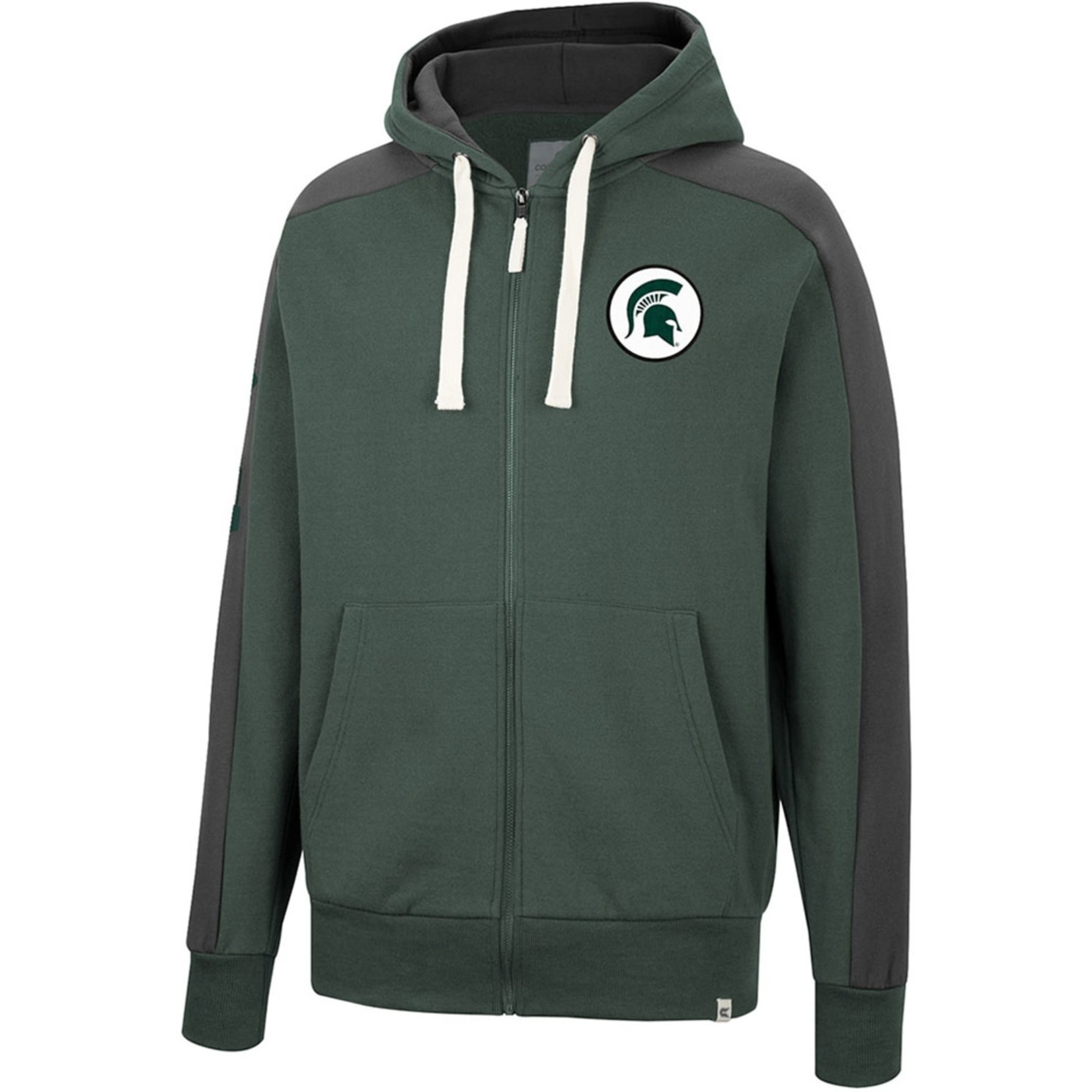 Colosseum Athletics NCAA Michigan State University  Mens Hoodie Full Zip Flying Wasp