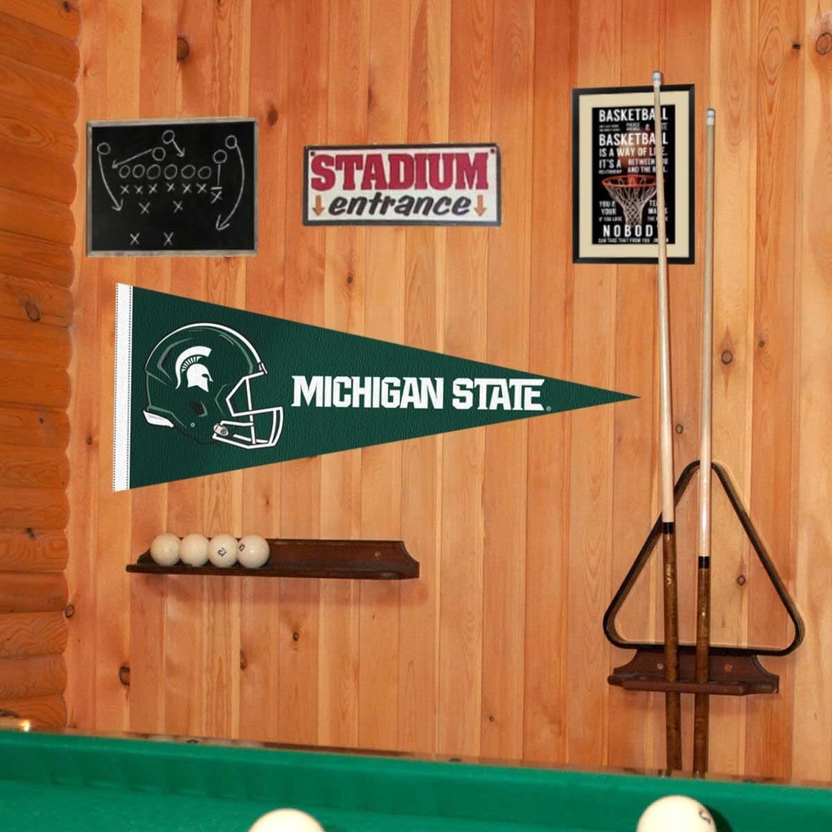 Sewing Concepts NCAA Michigan State Spartans Football Helmet Pennant 12''x30''