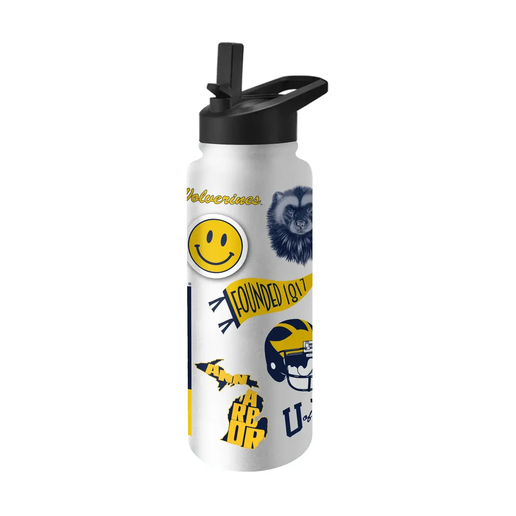 Logo Brands NCAA Michigan Wolverines 34oz Native Quencher Bottle