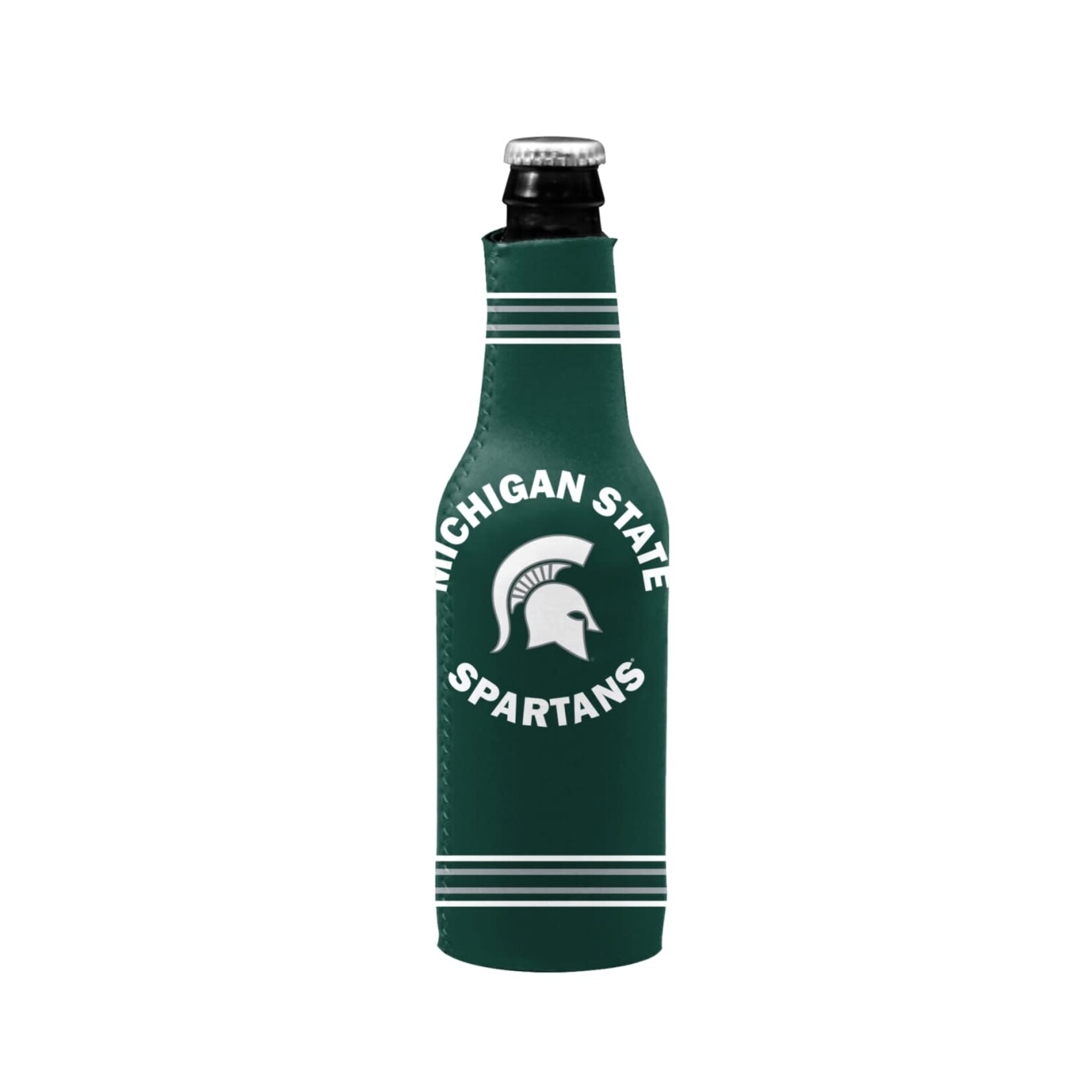 Logo Brands MSU Bottle Cooler Coozie | Michigan State University Crest Logo Insulated Bottle Sleeve | Spartan Drink Holder for Tailgates & Game Days