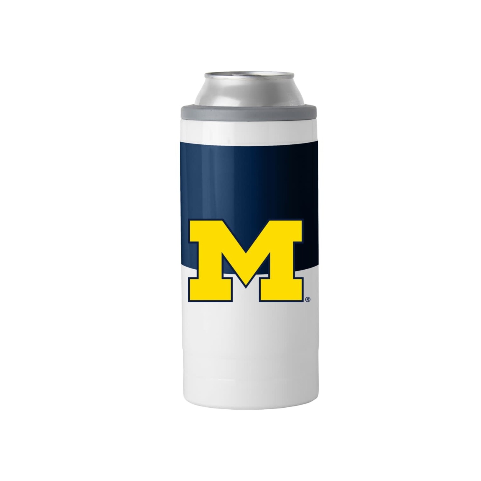 Logo Brands NCAA Michigan Wolverines Colorblock 12oz Slim Can Coolie