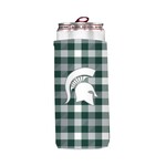 Logo Brands Michigan State Plaid Insulated Slim Can Sleeve