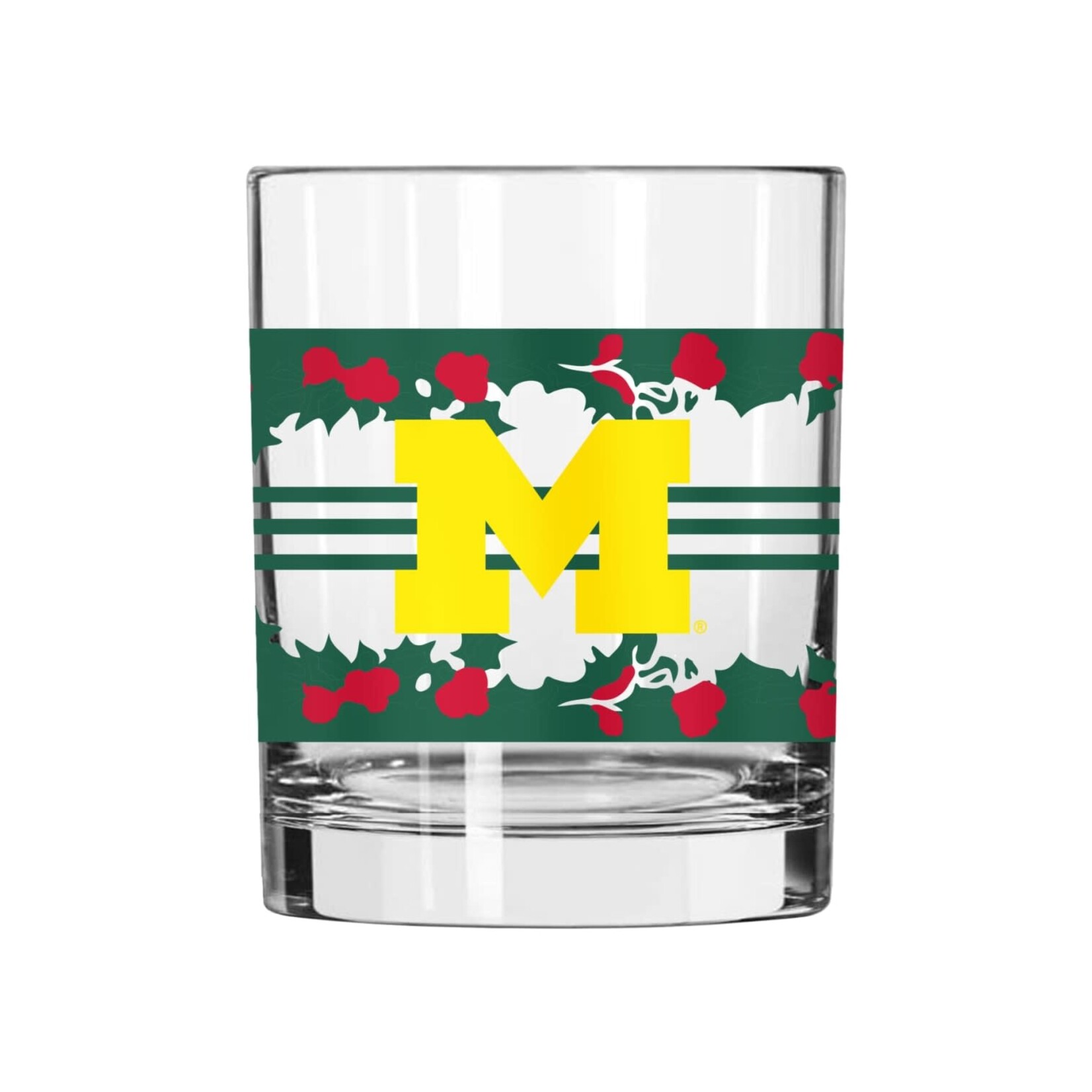 Logo Brands UM Drinkware 14 oz Holiday Rocks Glass