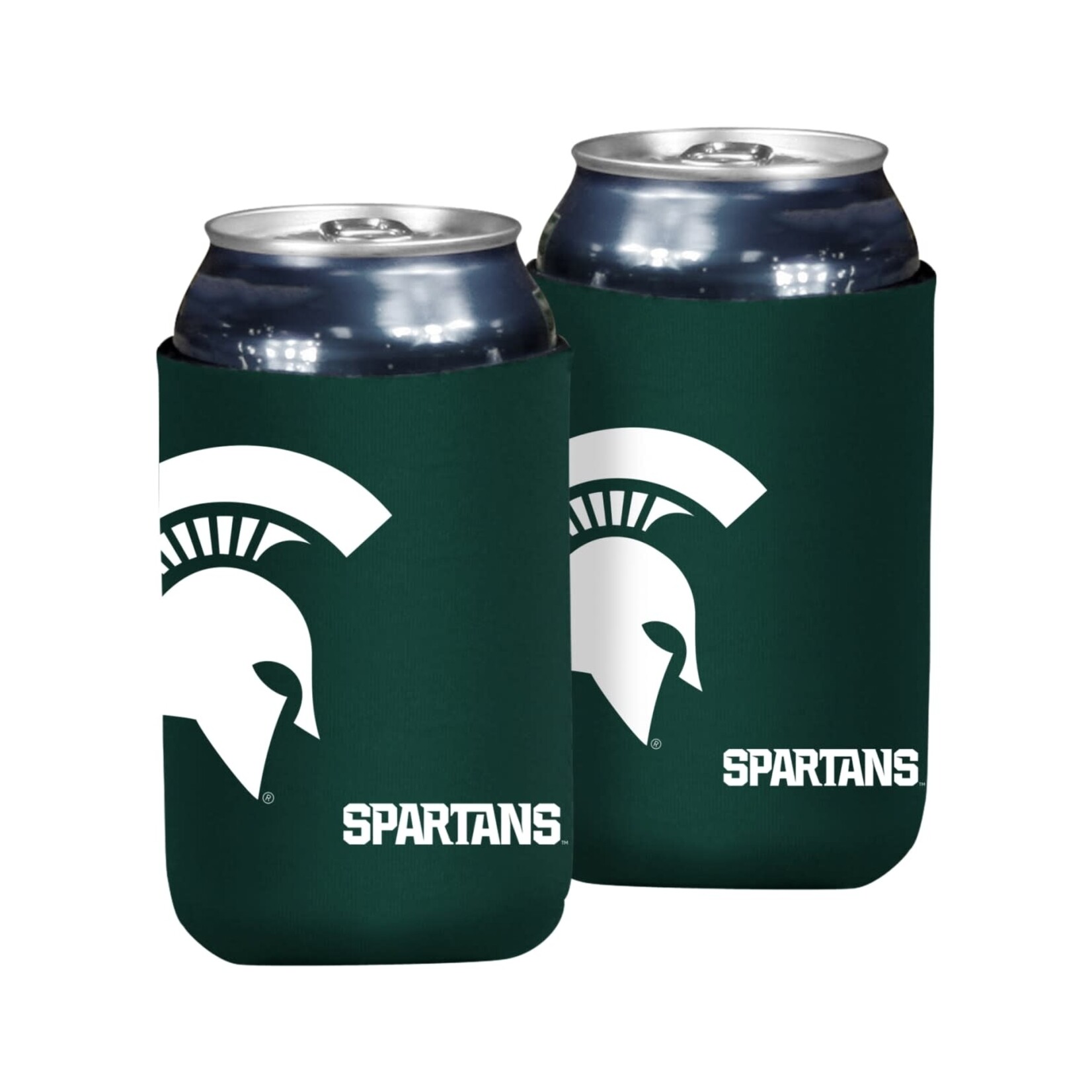 Logo Brands NCAA Michigan State University Can Cooler Oversized Logo Flat Koozie