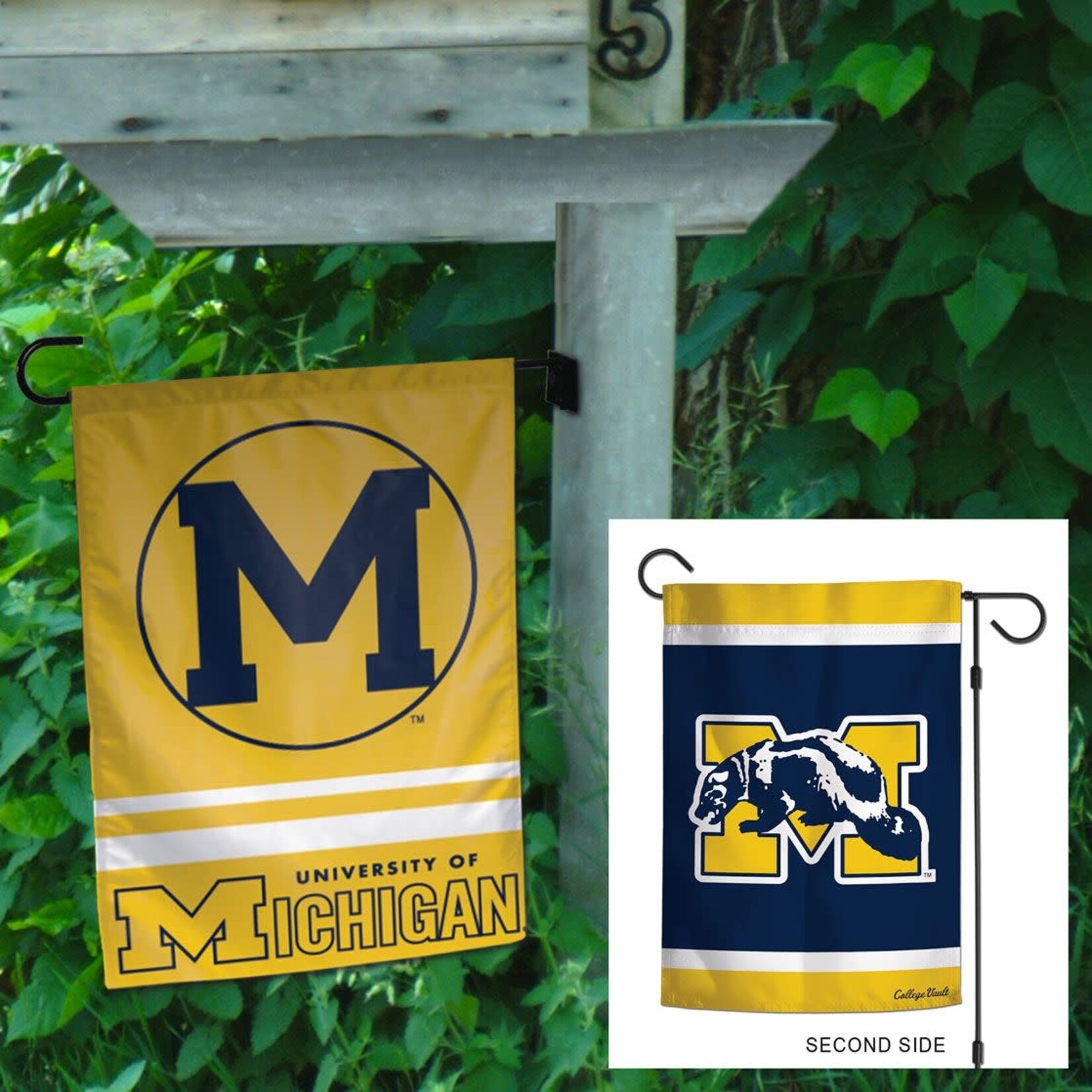 Wincraft NCAA Michigan Wolverines /College Vault Garden Flag 2 sided 12.5" x 18"