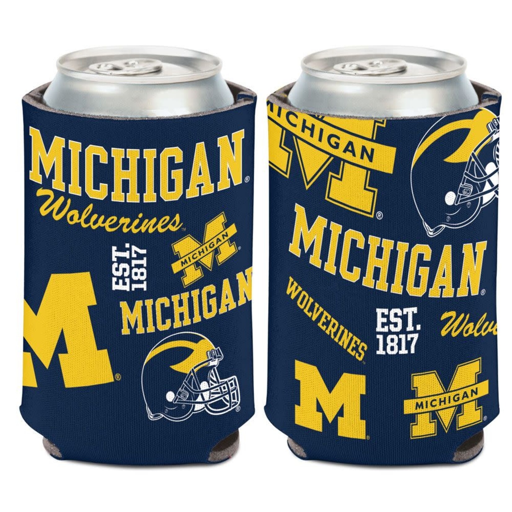 Wincraft NCAA University of Michigan Wolverines 12oz. Scatter print Can Cooler.