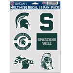 Wincraft NCAA Michigan State Fan Multi Use 6 Pack Decals