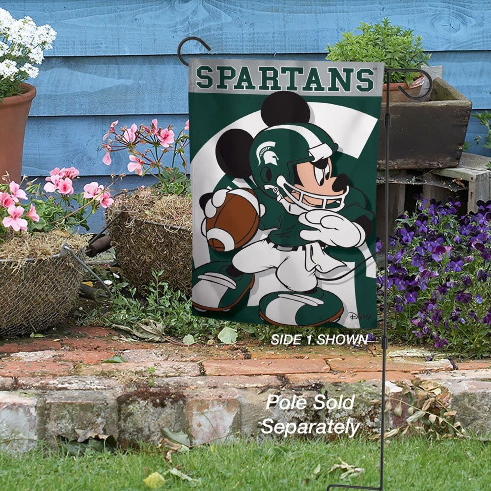 Wincraft NCAA Michigan State Spartans Garden Flag 12.5''x18'' Disney Football Mickey 2 sided