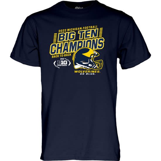 Michigan Wolverines Football 2022 Back-to-Back Big Ten Champions Tee ...