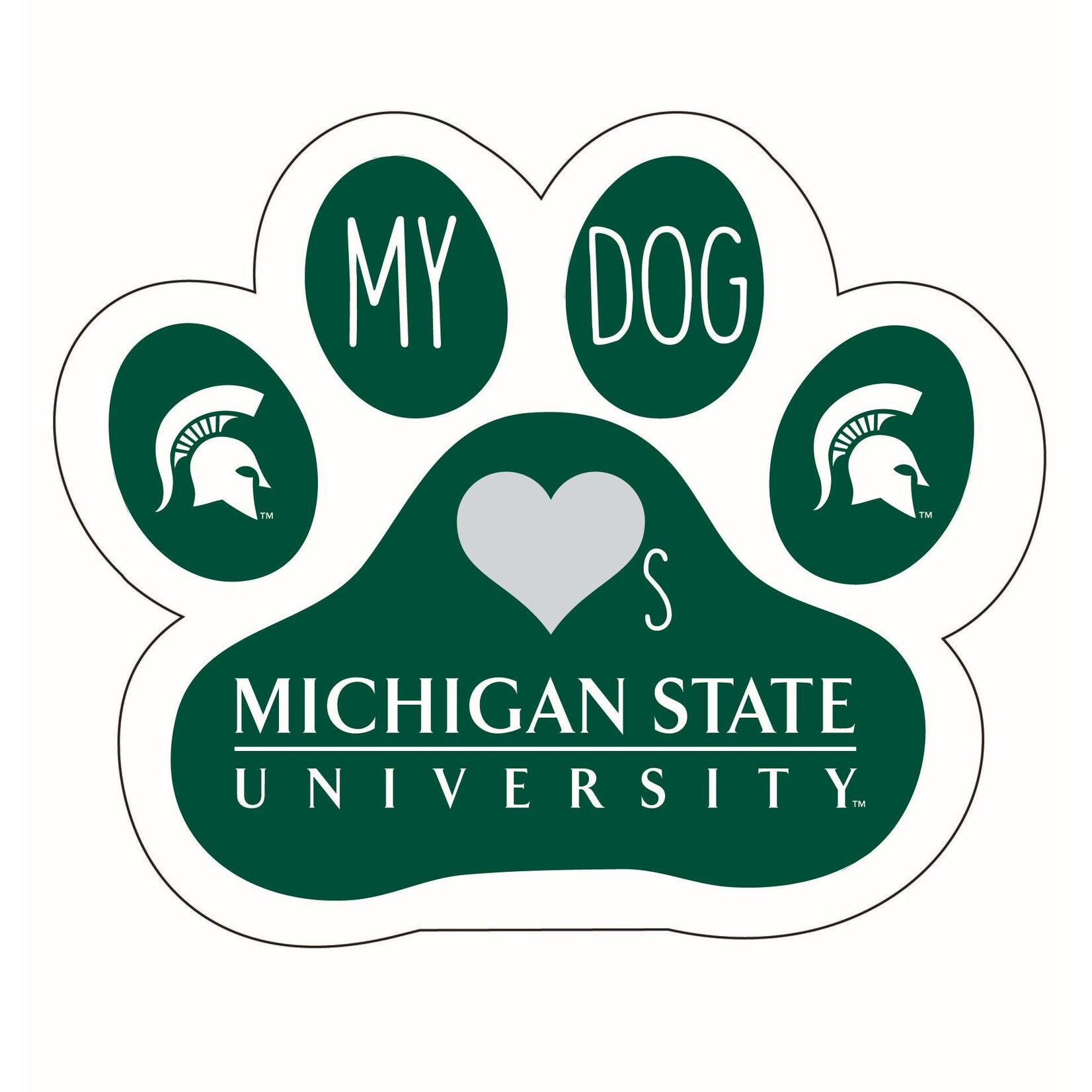 R & R NCAA Michigan State Spartans Dog Paw Decal