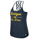 Colosseum Athletics Michigan Wolverines Women's Glenda Macrame Racerback Scoop Neck Tank Top