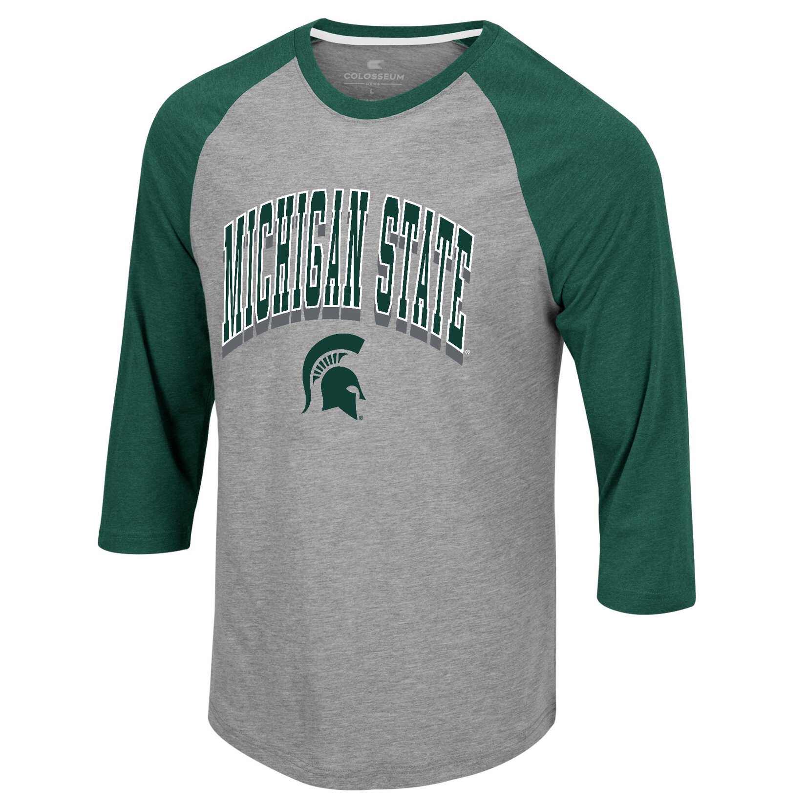 Colosseum Athletics NCAA Michigan State University Men's Gambini T-Shirt Shirt 3/4 Sleeve