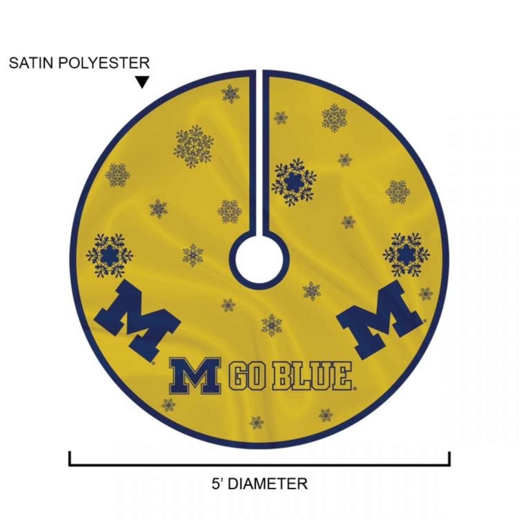 Sewing Concepts NCAA Michigan Wolverines Christmas Tree Skirt Go Blue