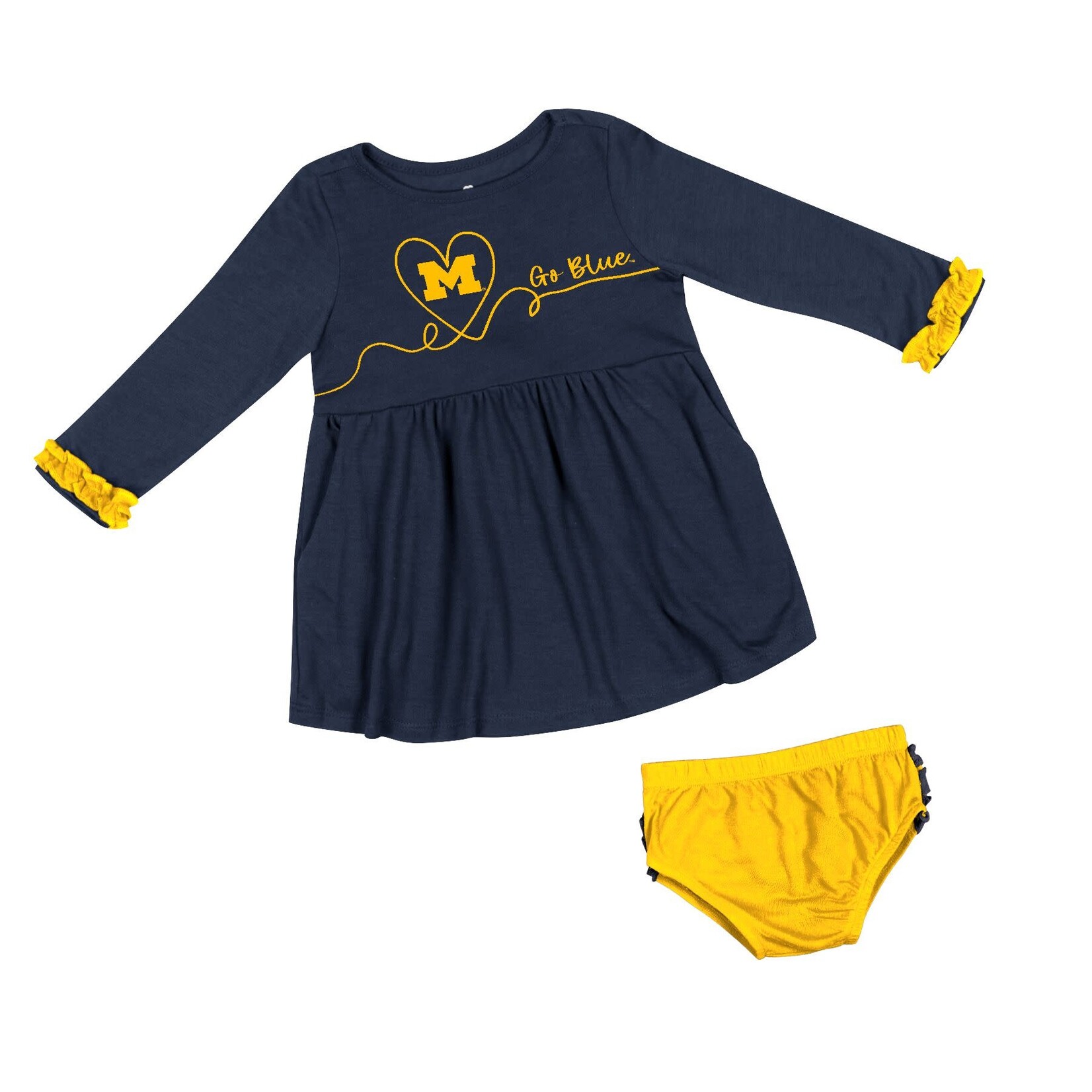 Colosseum Athletics NCAA University of Michigan Infant Girl's Miss Mullins Dress
