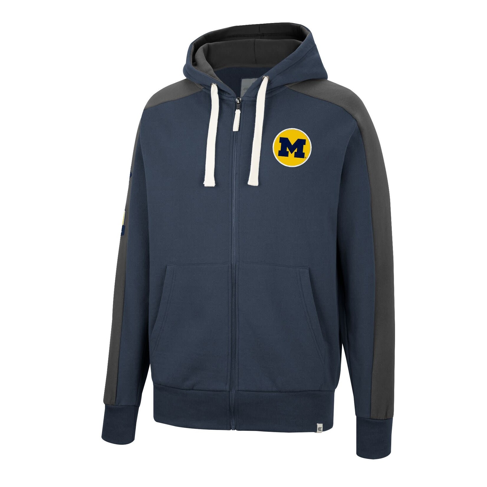 Colosseum Athletics NCAA University of Michigan Men's Full Zip Flying Wasp Hoodie