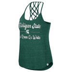 Colosseum Athletics Michigan State Spartans Glenda Macrame Racerback Scoop Neck Tank Top