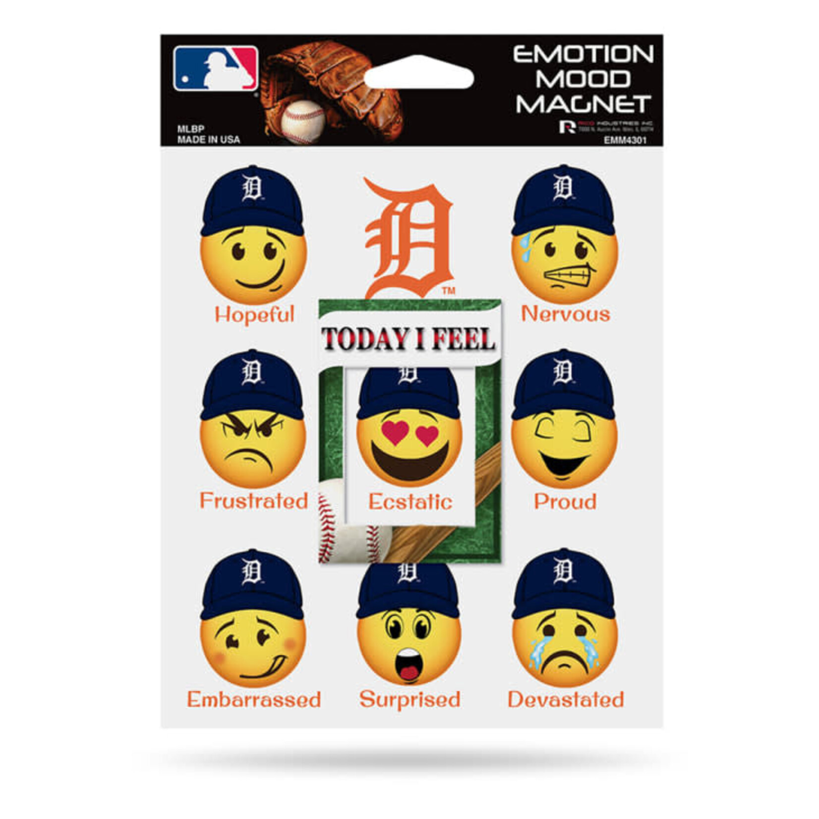 Rico MLB Detroit Tigers Emotion Mood Magnet.