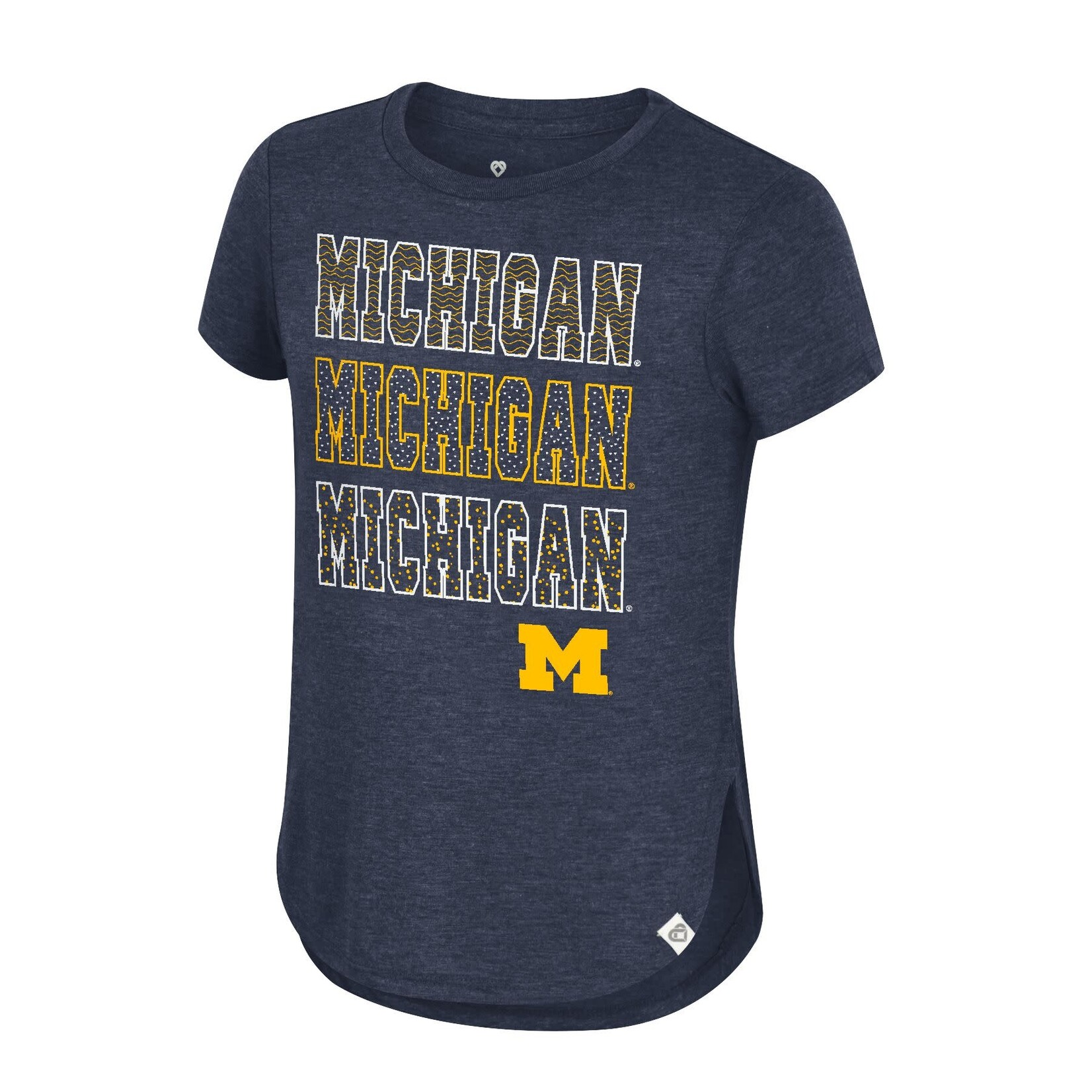 Colosseum Athletics NCAA University of Michigan Girls Hathaway Tee Shirt