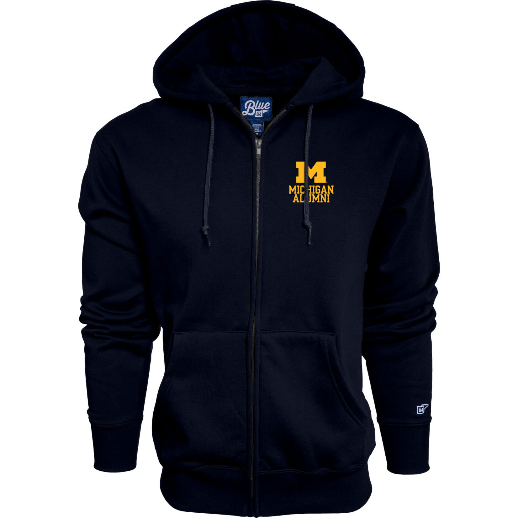 Blue 84 NCAA University of Michigan Alumni Full Zip Hoodie Sweatshirt