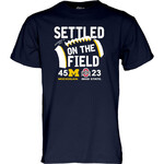Blue 84 Michigan Wolverines Football Navy ''Settled On The Field'' OSU Victory Tee