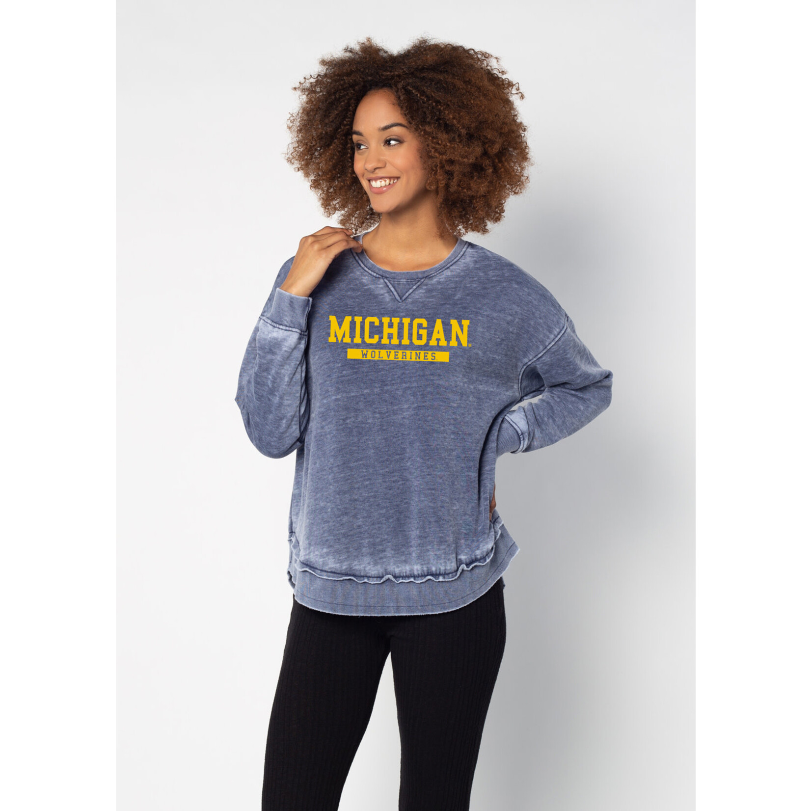 Chicka-d NCAA Michigan Wolverines Women's Pullover Campus Burnout