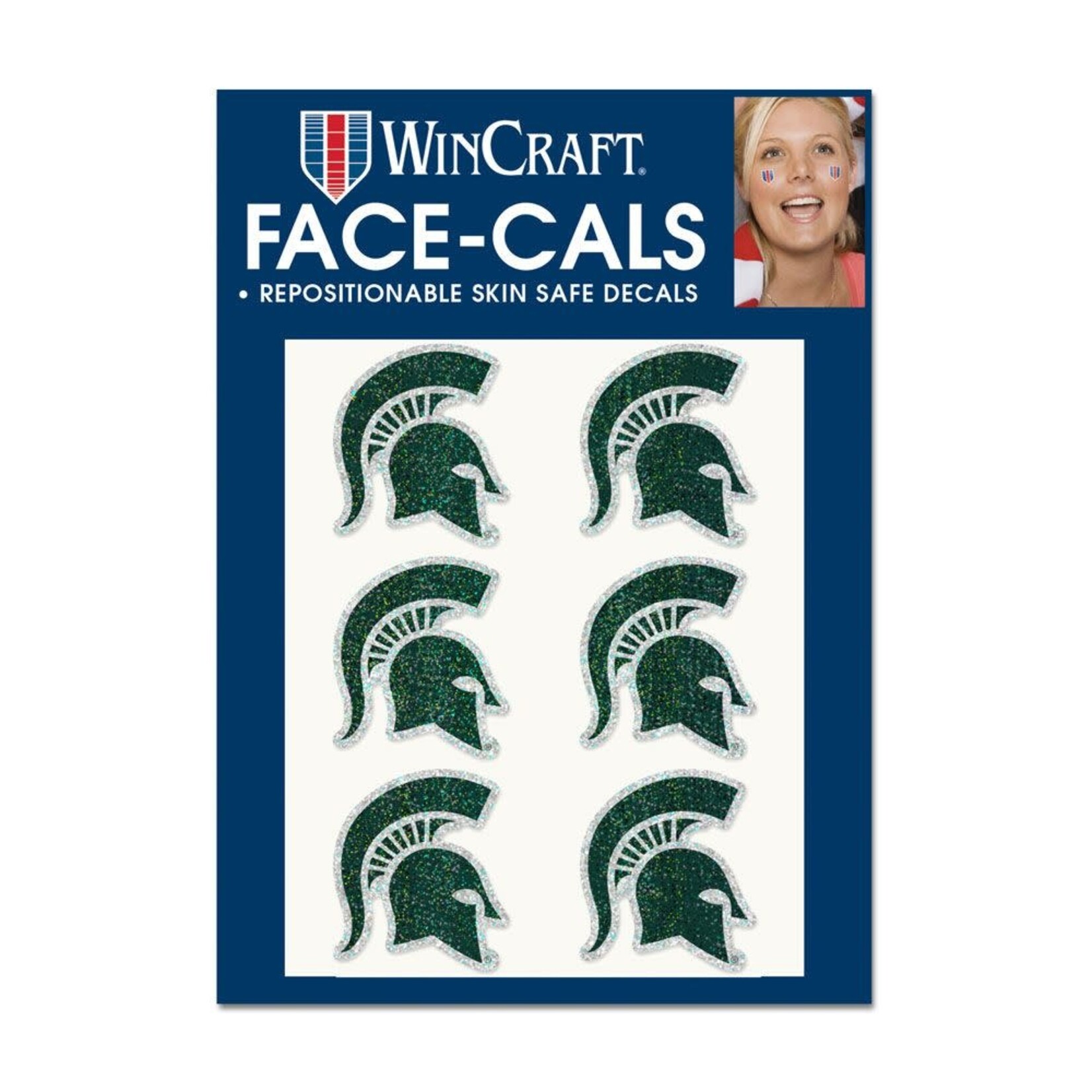 Wincraft Michigan State Spartans Glitter Face Tattoo 6 Pack