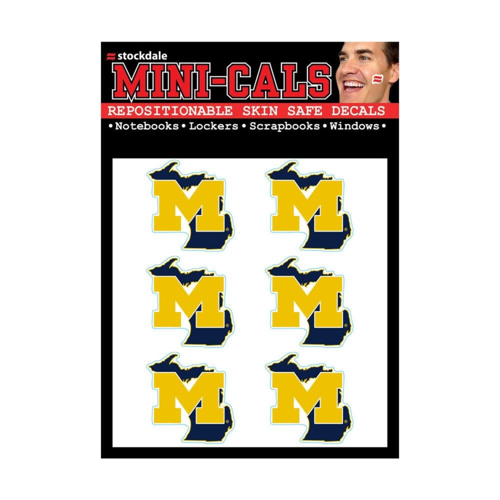 NCAA University of Michigan Wolverines Face Cals Tattoo