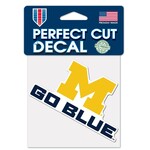 Wincraft Michigan Wolverines Decal Perfect Cut 4''x4'' Go Blue Slogan