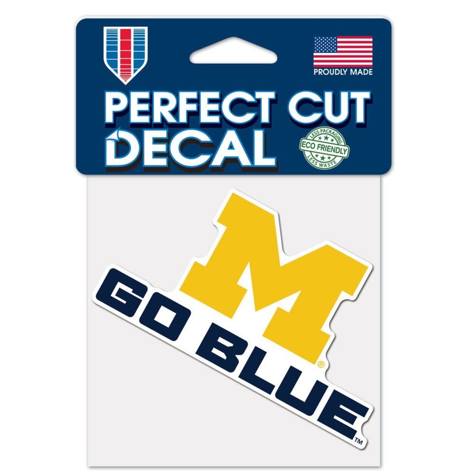Wincraft NCAA Michigan Wolverines Decal Perfect Cut 4''x4'' Go Blue Slogan