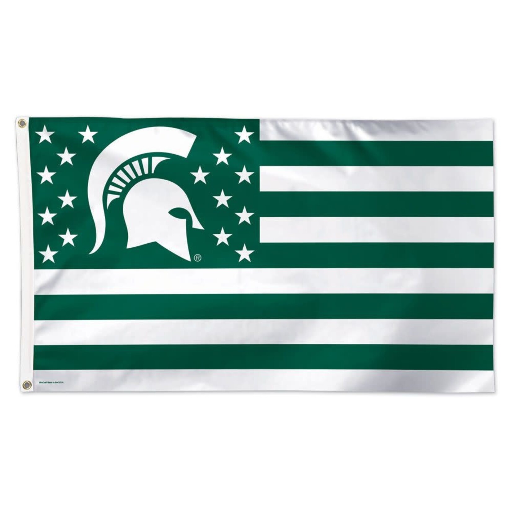 Wincraft NCAA Michigan State Spartans Flag 3'x5' Deluxe Stars & Stripes Spartan